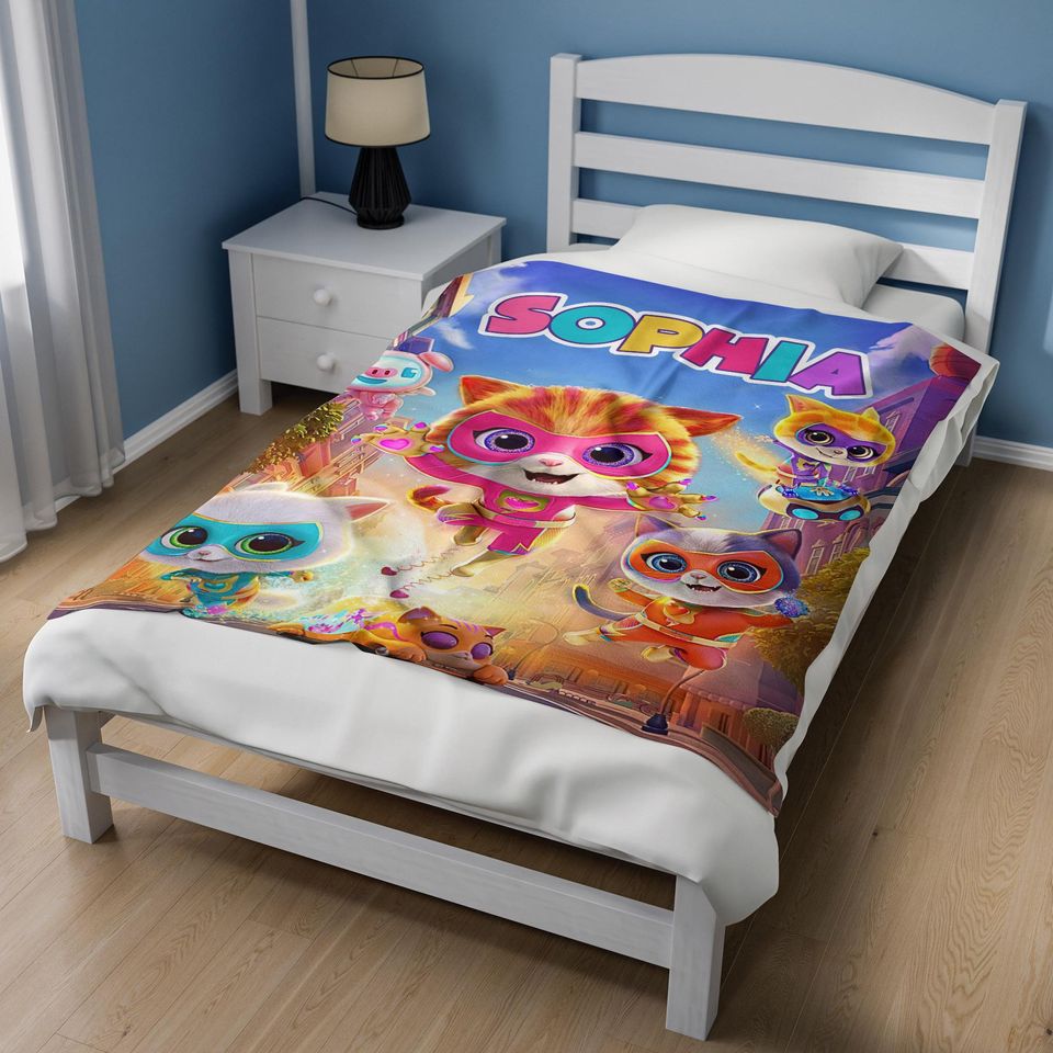 Custom Superkitties Blanket, Personalized Super Kitties Blanket