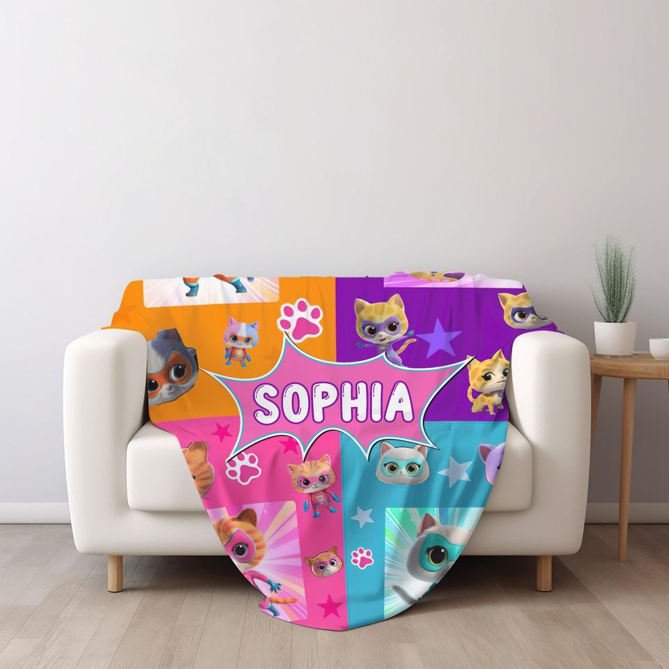 Custom Superkitties Blanket, Custom Super Kitties Blanket