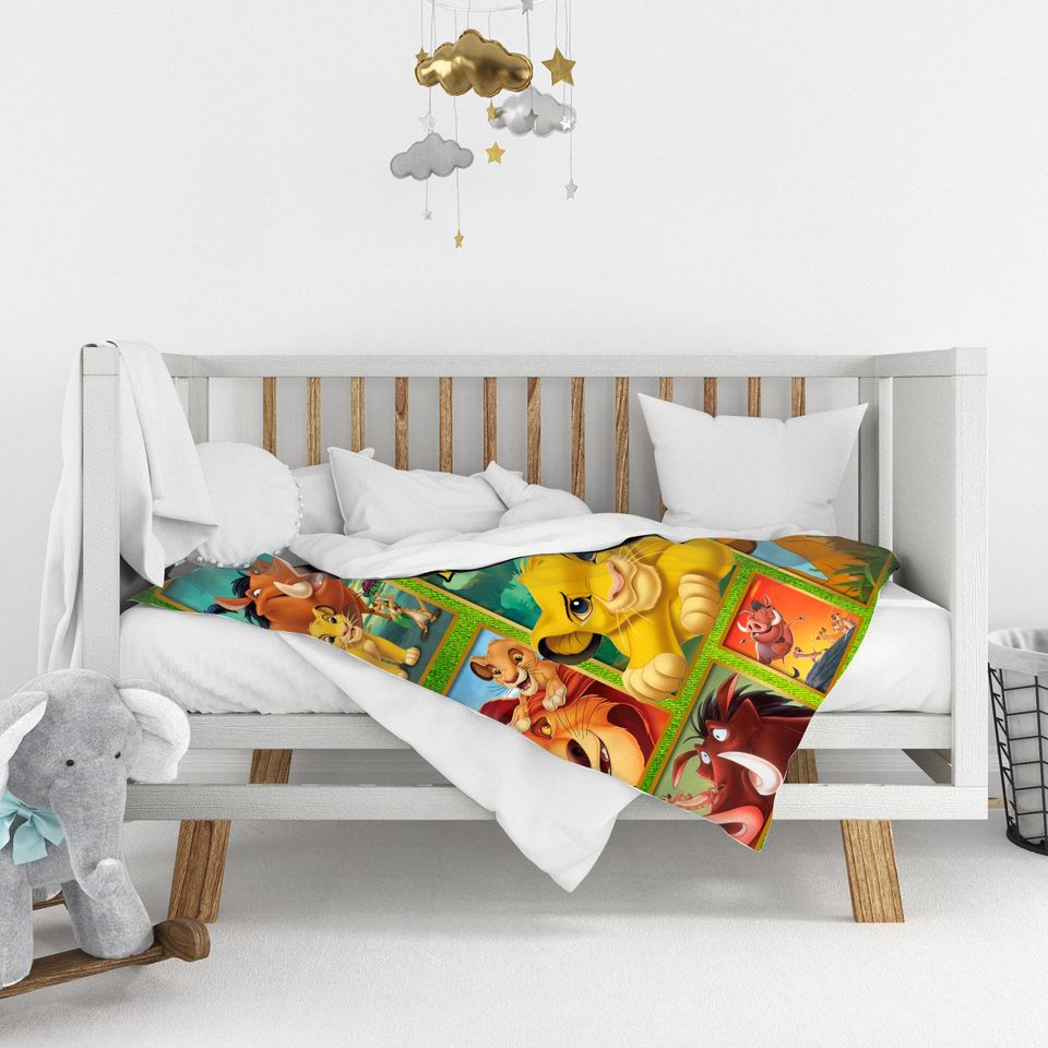 Simba Lion King Fleece Blanket Quilt, Bedding Decor