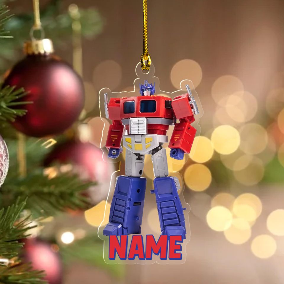 Optimus Transformers Christmas ornament, Personalized Kids ornaments