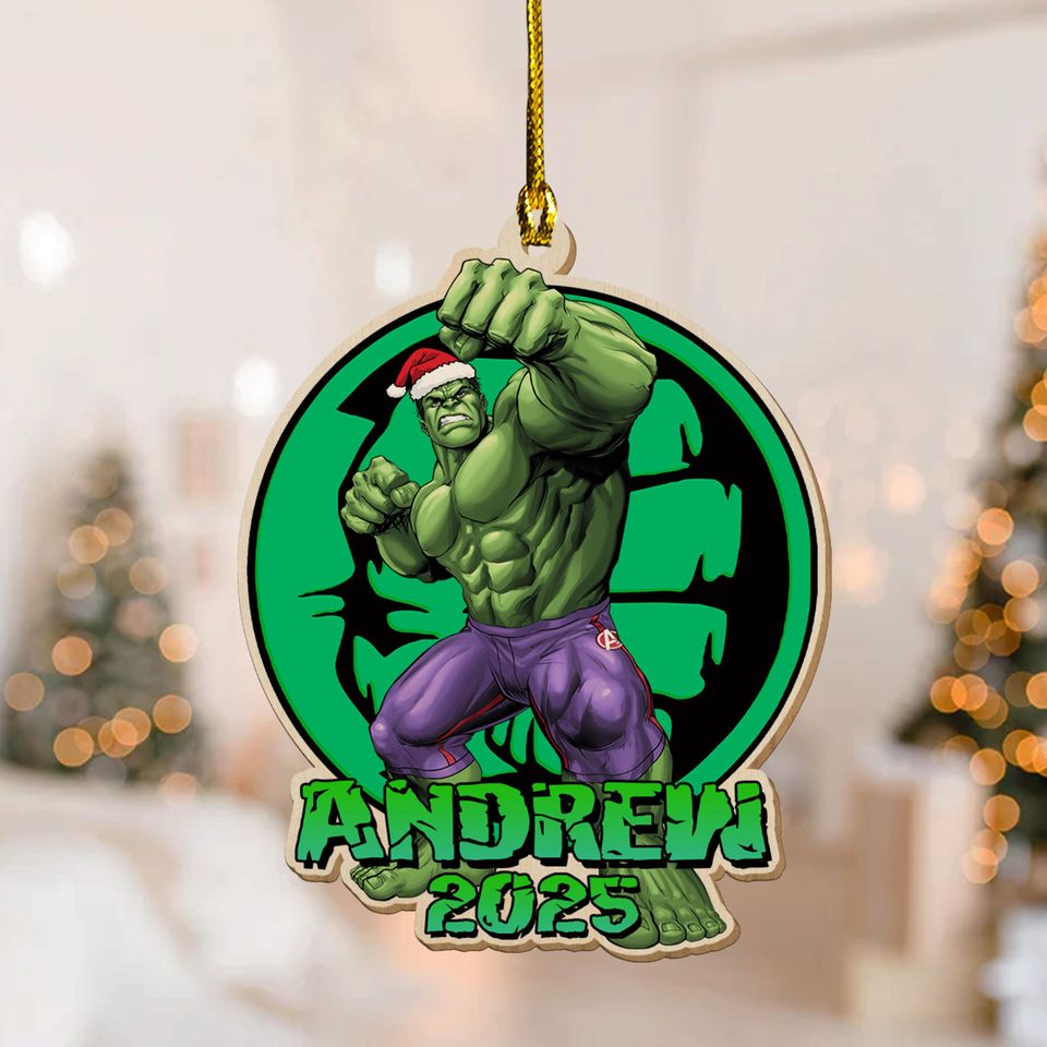 Personalized Hulk Christmas Ornament, Customized 2025 Christmas Tree Decor