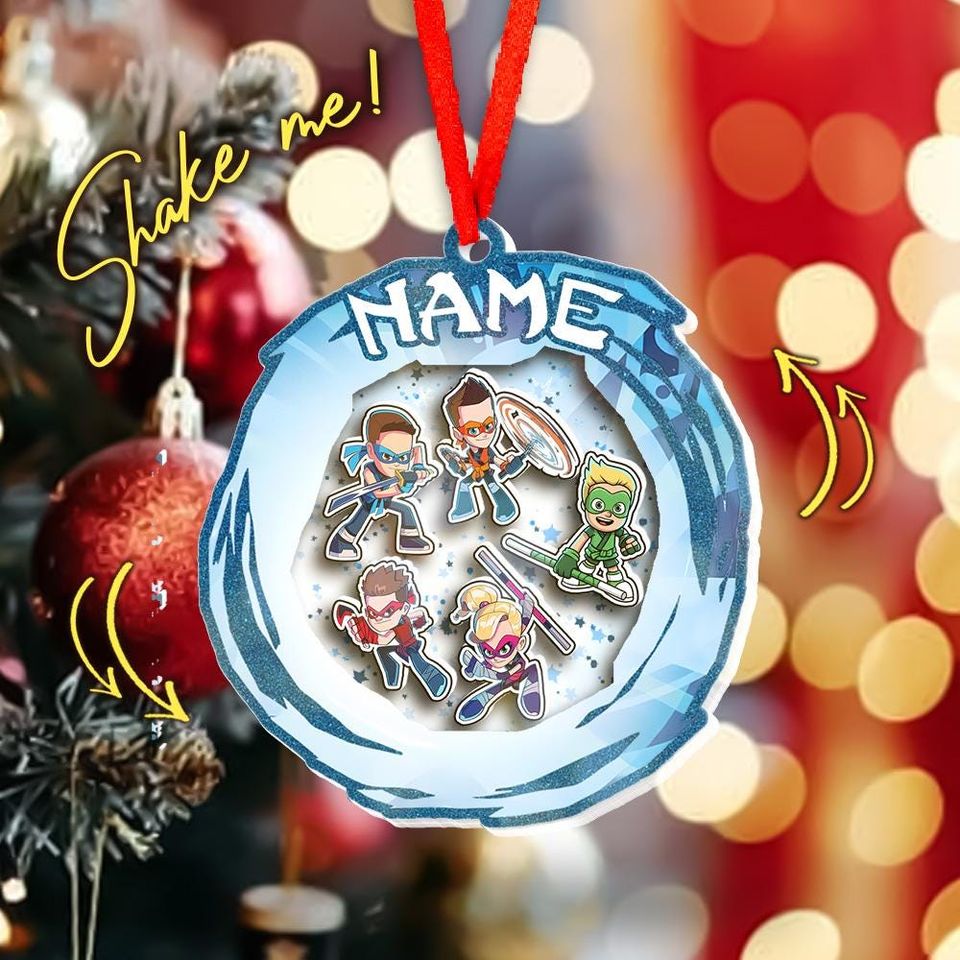 Personalized Ninja Kidz Shaker Ornament, Ninja Kidz Christmas 4D Ornament