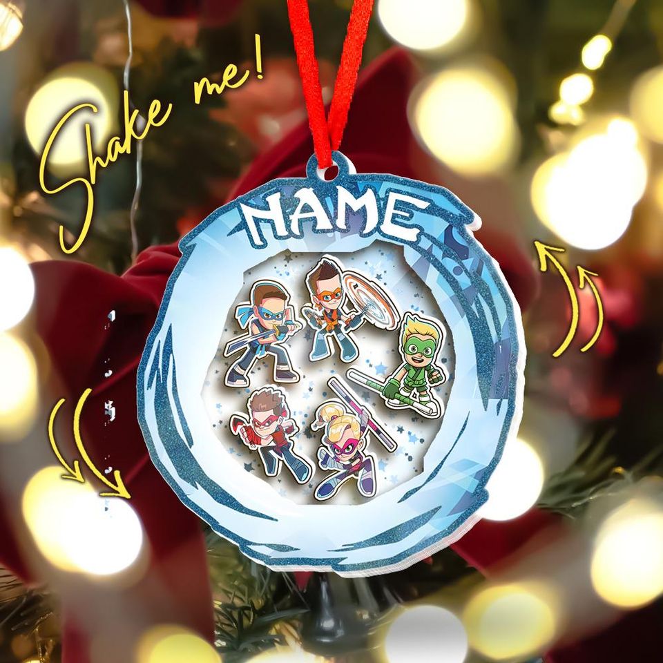 Personalized Ninja Kidz Shaker Ornament, Ninja Kidz Christmas 4D Ornament