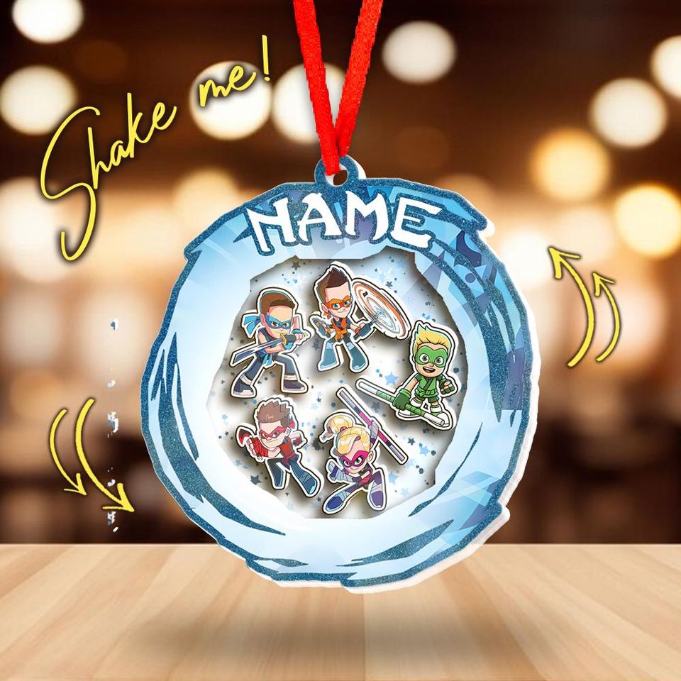 Personalized Ninja Kidz Shaker Ornament, Ninja Kidz Christmas 4D Ornament