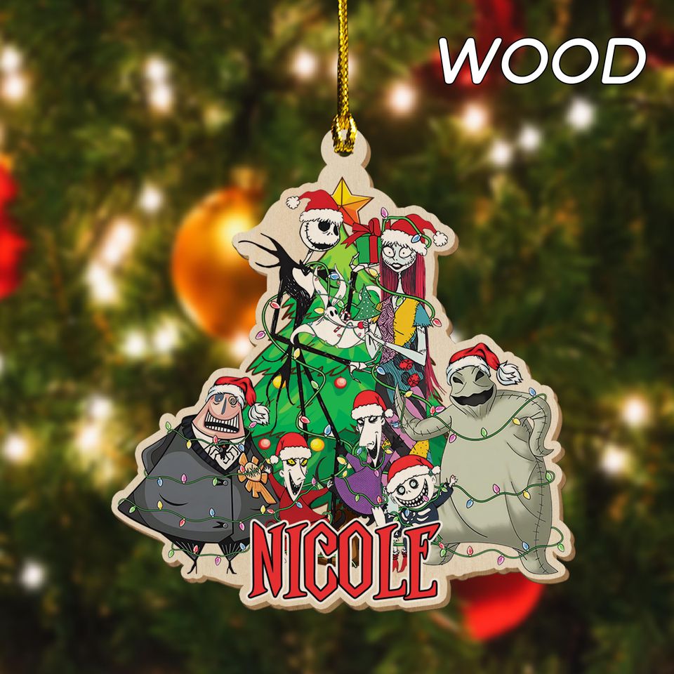 Personalized Name Nightmare Before Christmas Tree Ornament, Nightmare Christmas Ornament