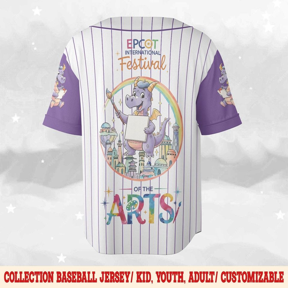 Personalized Figment Baseball Jersey, Custom Epcot Figment Collection Shirt, Disney Dragon Jersey
