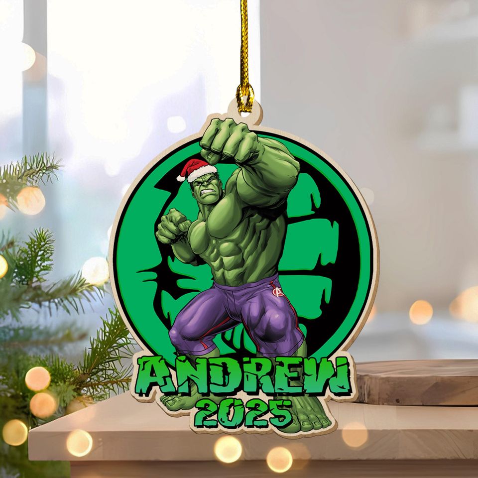 Personalized Hulk Christmas Ornament, Customized 2025 Christmas Tree Decor