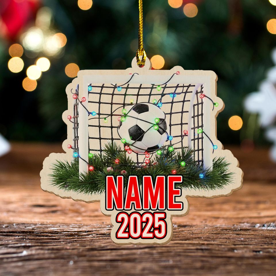 Personalized Soccer Christmas Ornament, Soccer Player Ornament