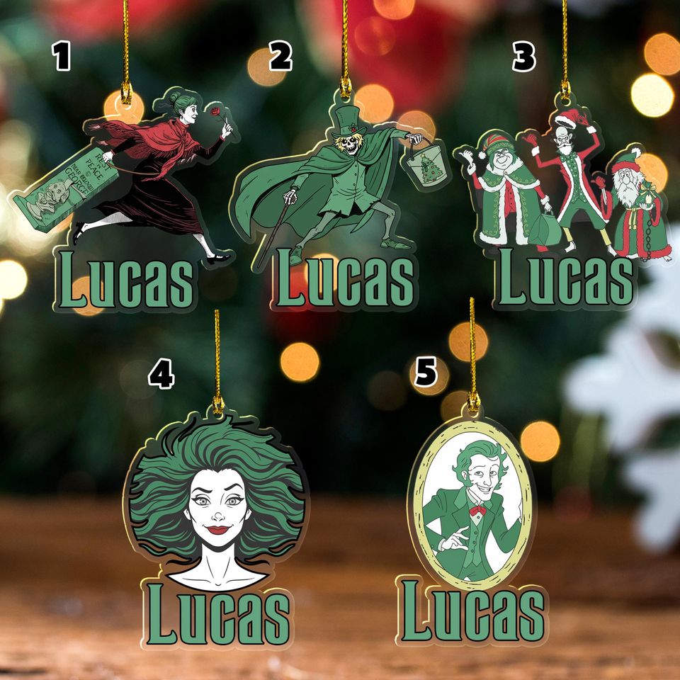 Customized Haunted Mansion Ornament, Haunted Mansion Characters Ornament