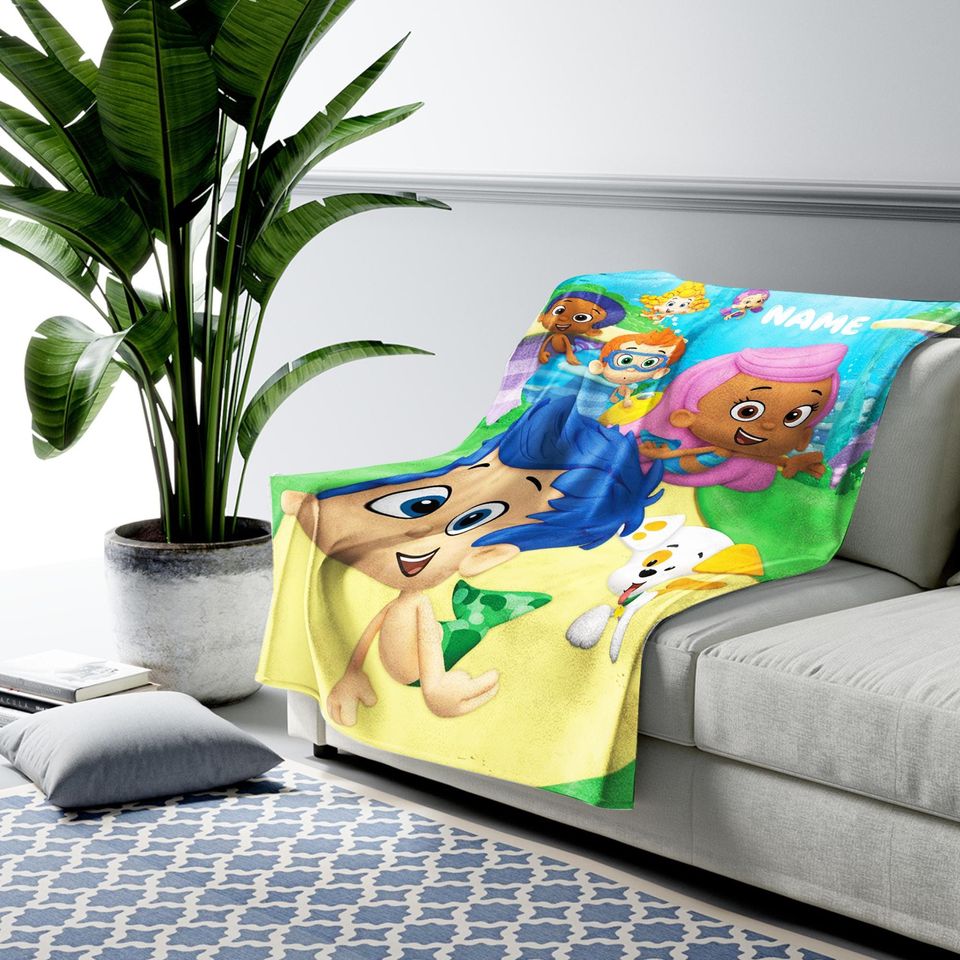 Personalized Bubble Guppies Blanket, Bubble Guppies Party, Bubble Guppies Sofa Blanket