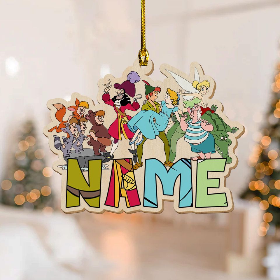 Personalized Peter Pan Christmas Ornament, Tinker Bell Customized 2025 Christmas Tree Decor
