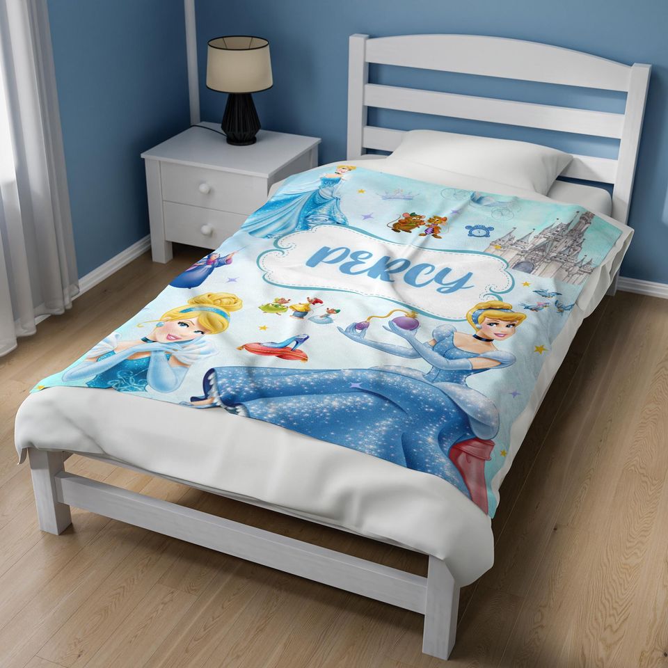 Personalized Cinde Princess Blanket, Disneyland Princess Blanket