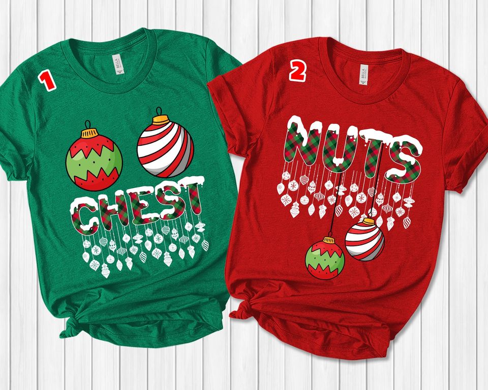 Chest Nuts Couple Christmas Shirts, Chest Nuts Shirts, Chest Nuts Matching Christmas Shirts