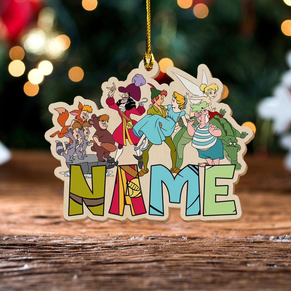 Personalized Peter Pan Christmas Ornament, Tinker Bell Customized 2025 Christmas Tree Decor