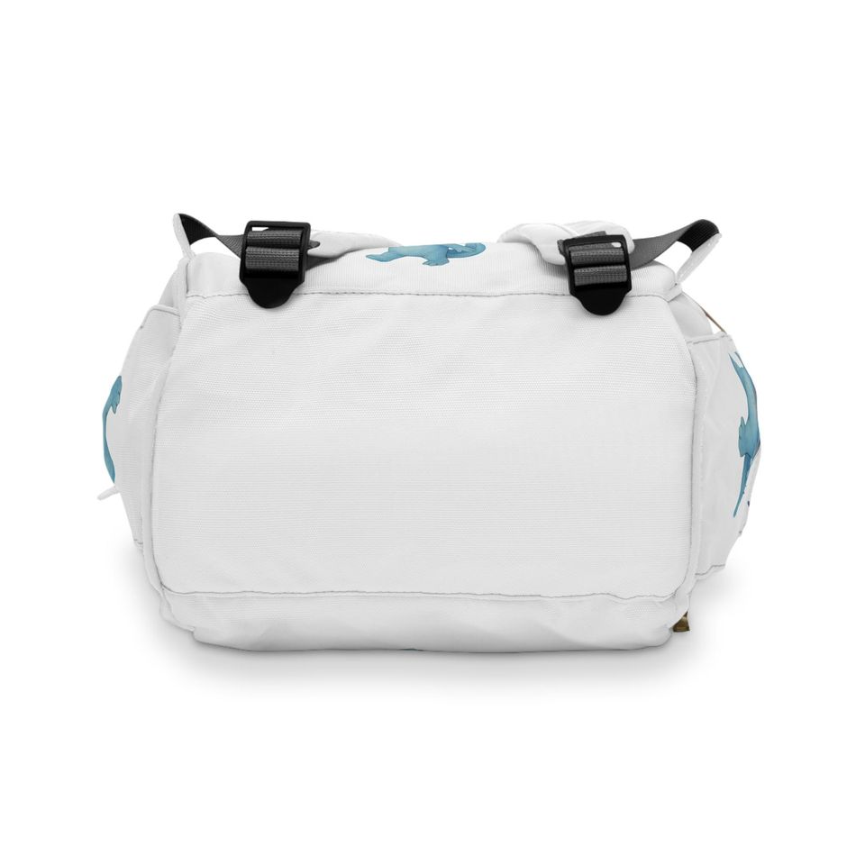Stylish Multifunctional Diaper Backpack with Cute Axolotl Design, Baby Bag, Mom Backpack, Maternity Tote, Peace, Love Design BLUE