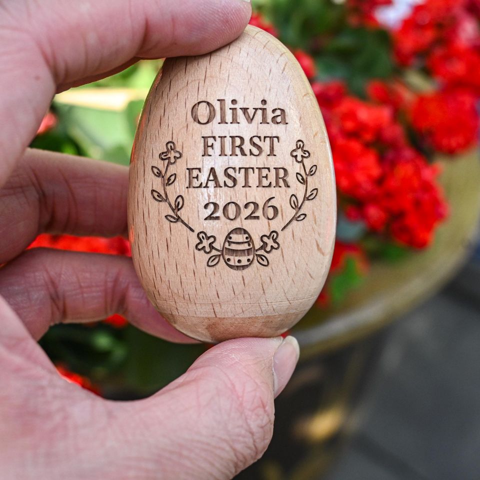Personalized Wooden Easter Egg Shakers, Easter Basket Gifts, Baby First Easter, Egg Keepsake, Kids Musical Instrument, Easter Decor