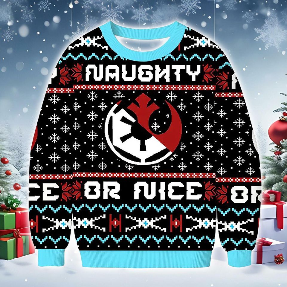 Galactic Emblem Naughty or Nice Christmas Sweatshirt