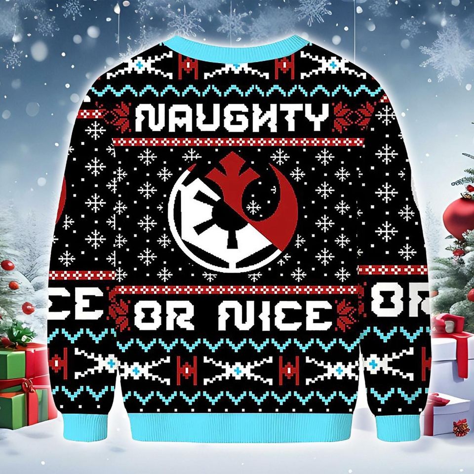 Galactic Emblem Naughty or Nice Christmas Sweatshirt