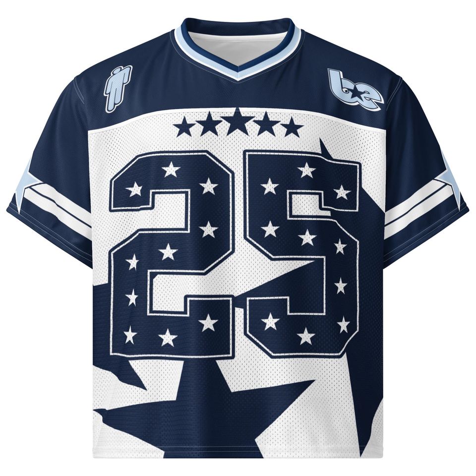Album Inspired Silky and Mesh Fabric Boxy Jersey, Concert Jersey
