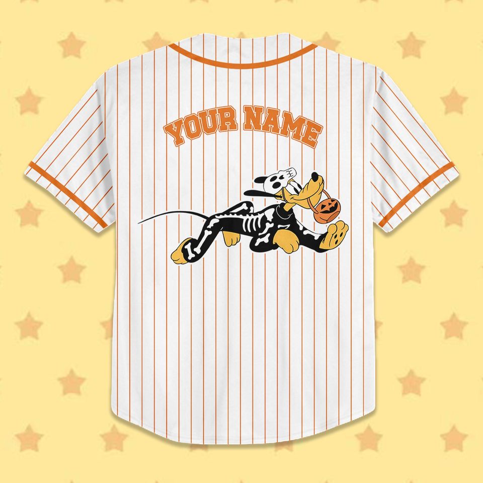 Custom Disney Pluto Halloween Collection Simple Baseball