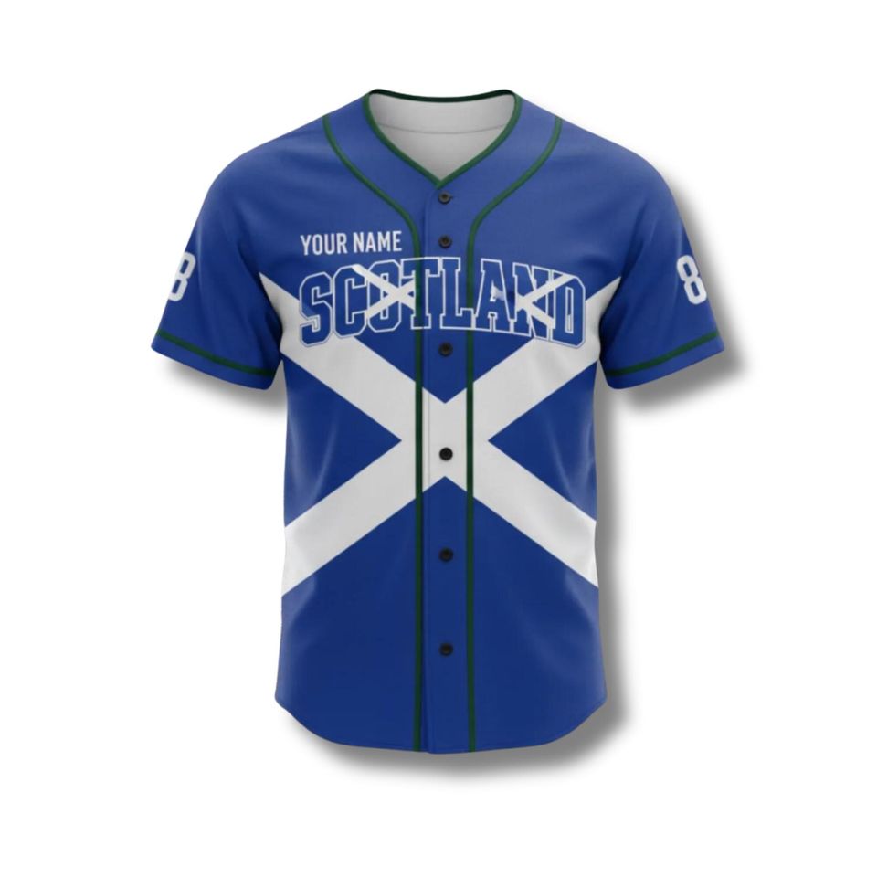 Custom Scotland Baseball Jersey Personalized Name Number Team Softball Shirt
