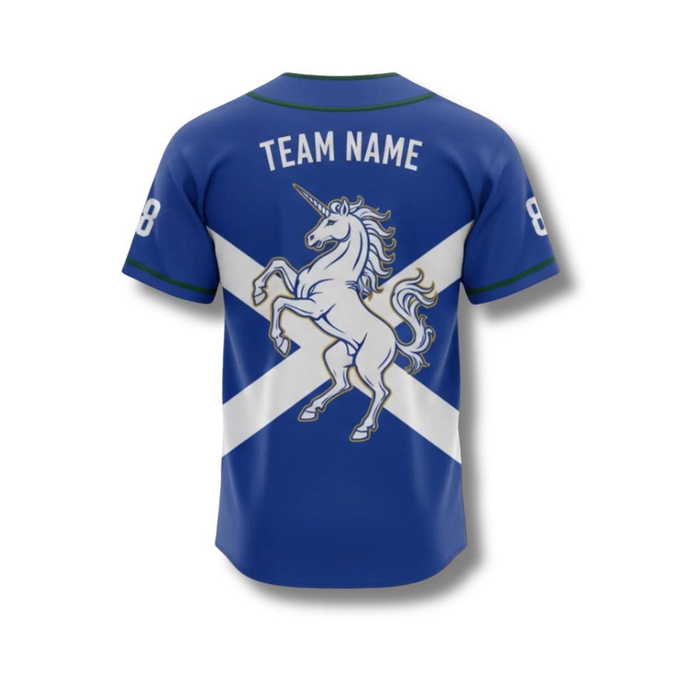 Custom Scotland Baseball Jersey Personalized Name Number Team Softball Shirt