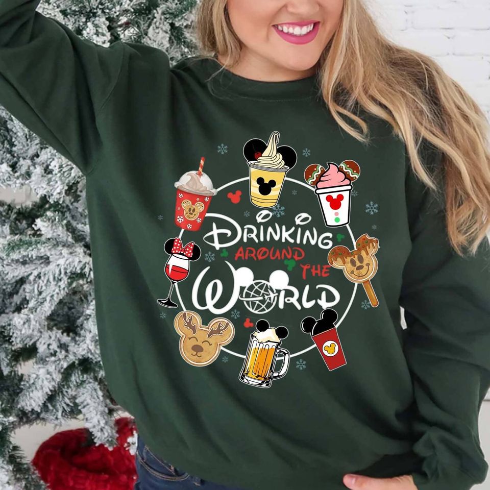 Snacking Around the World, Drinking Around the World, Disney Christmas  sweatshirt