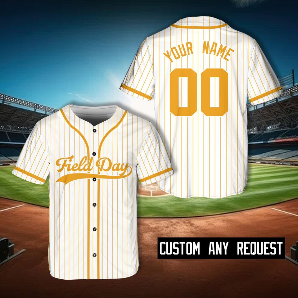 Custom Field Day Trip Baseball Jersey Personalized Field Day Let The Game Begin Jersey