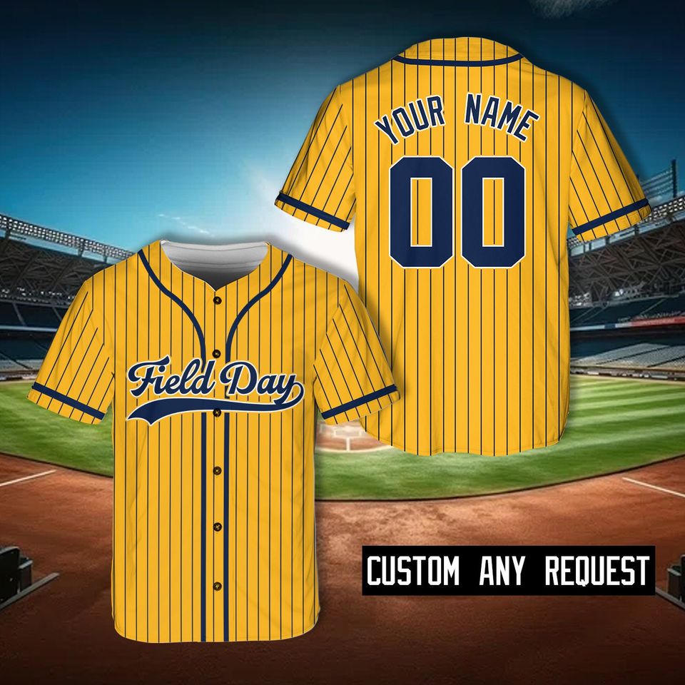Custom Field Day Trip Baseball Jersey Personalized Field Day Let The Game Begin Jersey