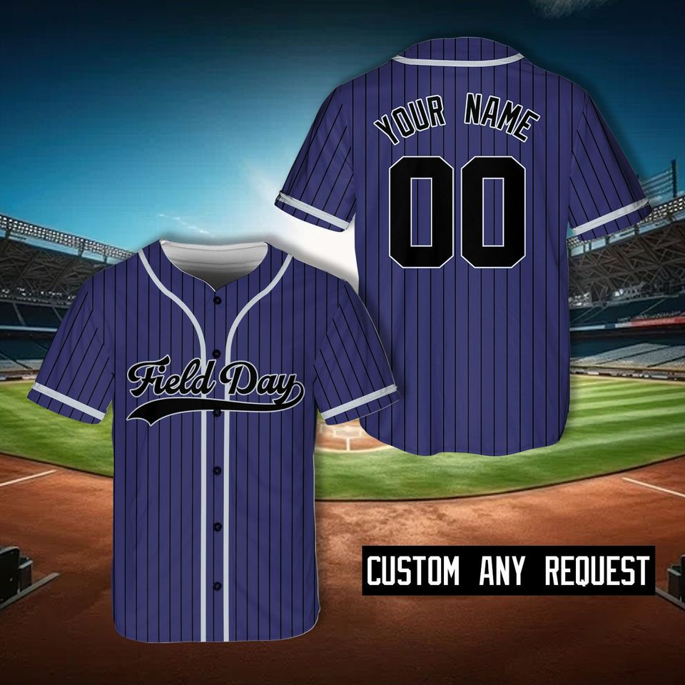 Custom Field Day Trip Baseball Jersey Personalized Field Day Let The Game Begin Jersey