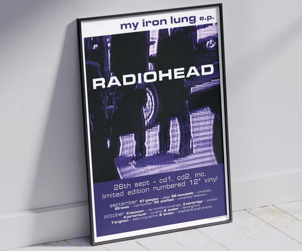 Radiohead My Iron Lung Poster, 90s Alternative Rock Wall Art