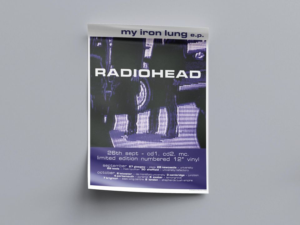 Radiohead My Iron Lung Poster, 90s Alternative Rock Wall Art
