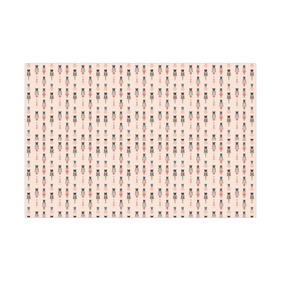 Wrapping Paper, Holiday Gift Wrap, Christmas Gift Wrap, Nutcracker Soldiers, Evergreen Trees, Festive Gift Paper, Nutcracker Wrapping Paper