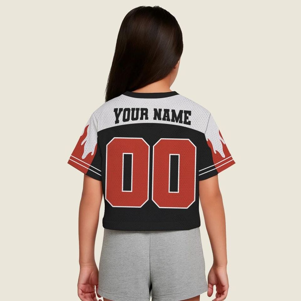 Chris Brown Breezy Bowl Personalized Black Red Fire Crop Baseball Jersey