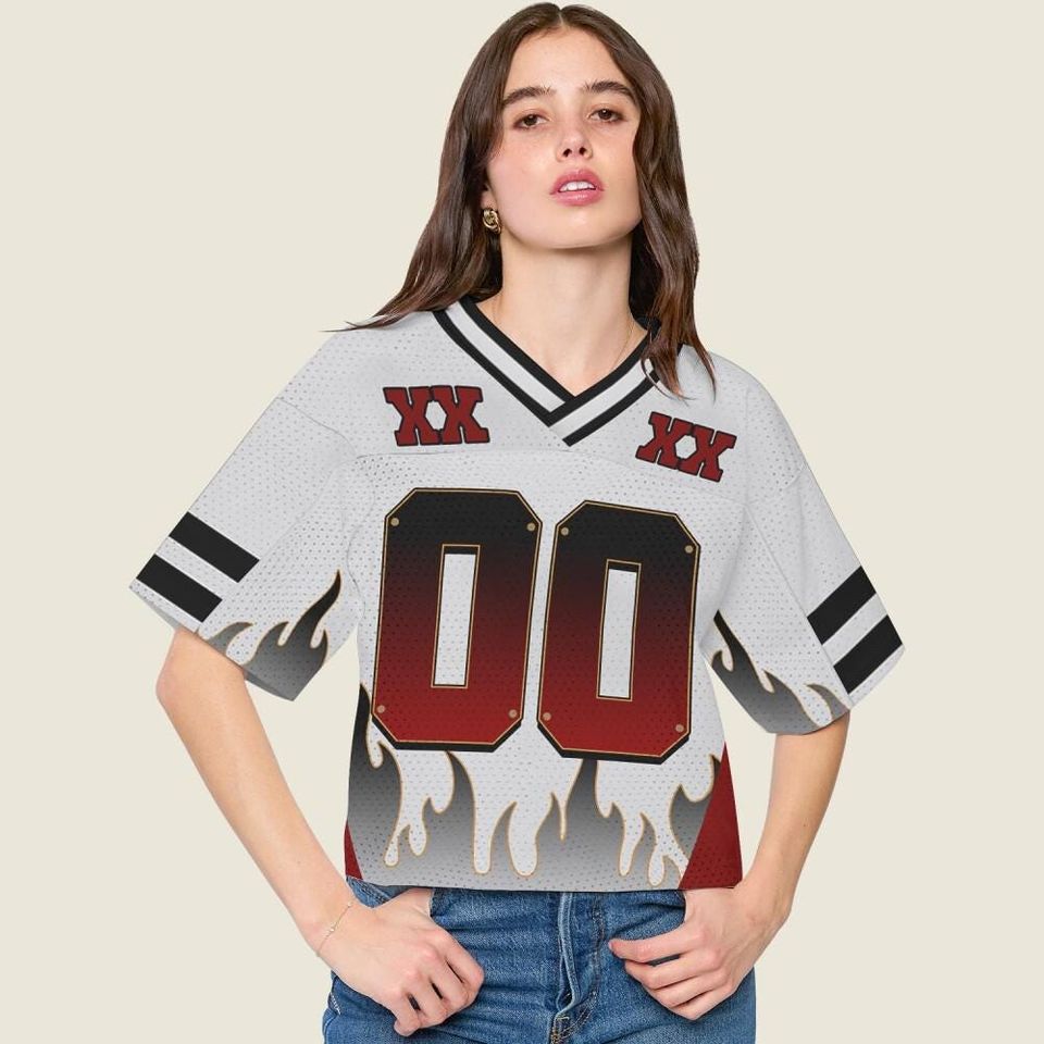 Chris Brown Breezy Bowl Customized Name And Number Fire Red Mesh Croptop Baseball Jersey