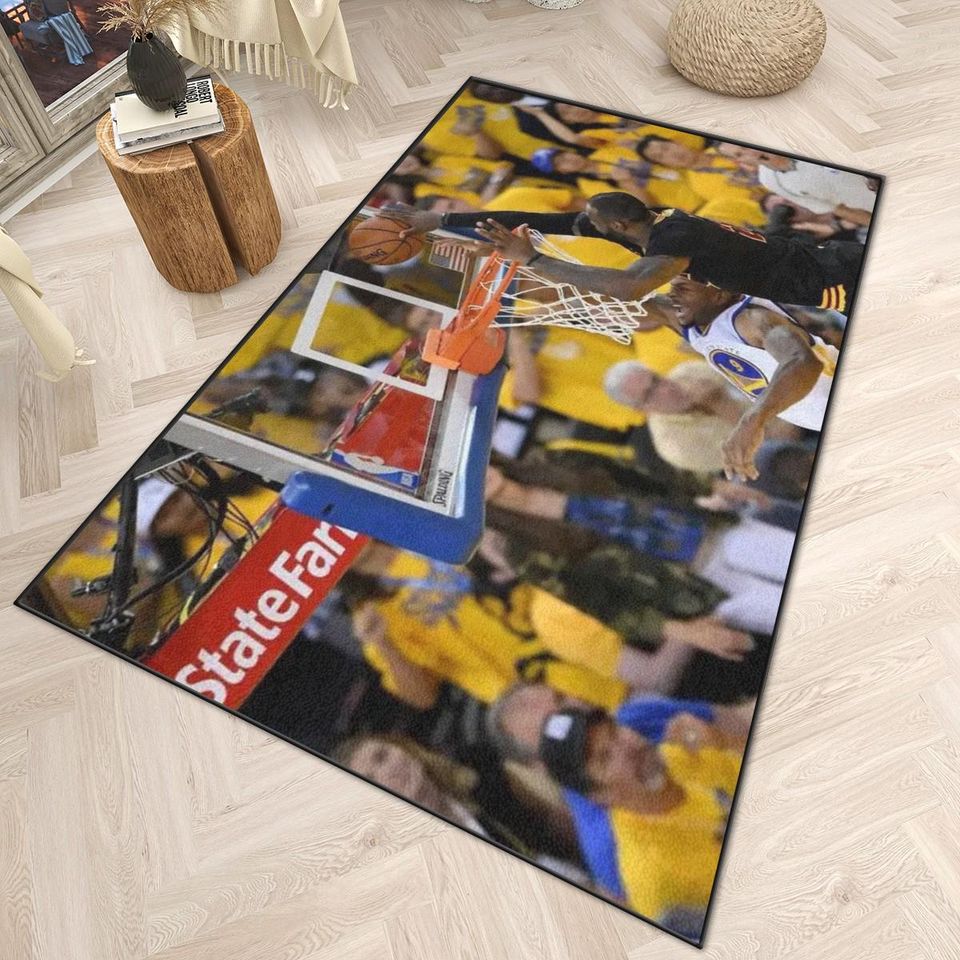 Lebron James Green 7 Block Room Rug