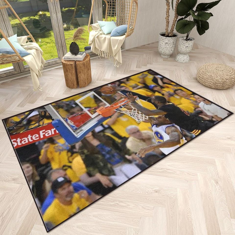 Lebron James Green 7 Block Room Rug