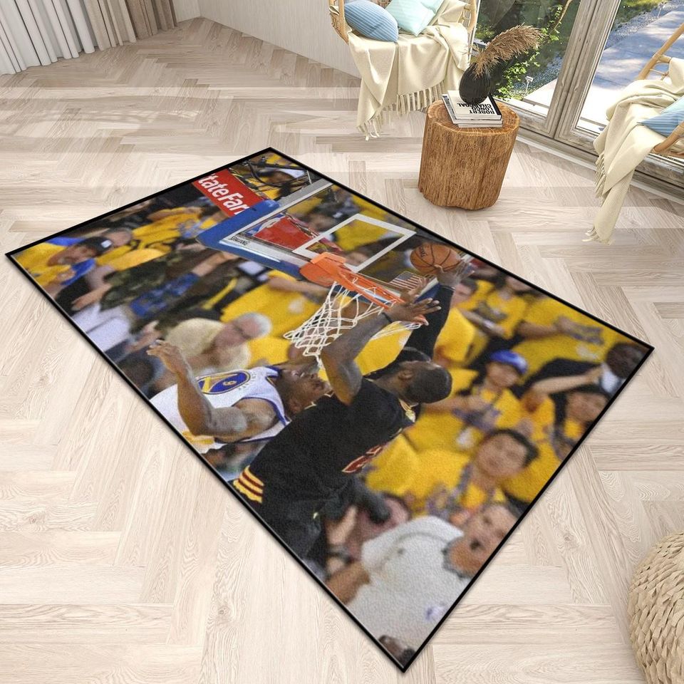 Lebron James Green 7 Block Room Rug