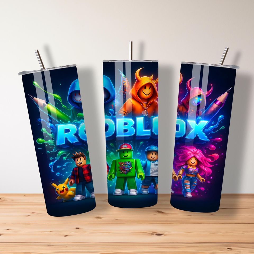 Roblox Tumbler Wrap, Cartoon Characters, Game Lover Gift