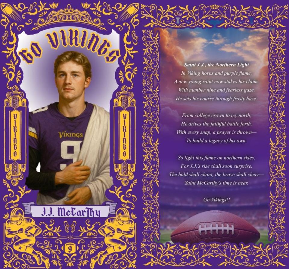 Minnesota Vikings - JJ McCarthy  Prayer Candle