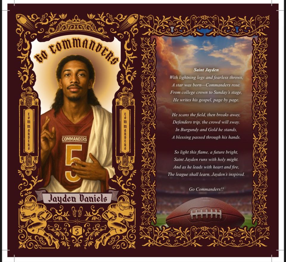 Washington Commanders - Jayden Daniels  Prayer Candle