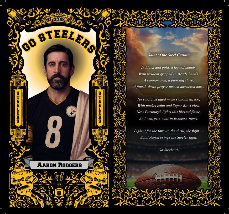 Pittsburgh Steeler Aaron Rodgers Prayer Candle