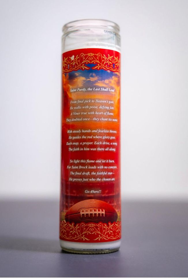 San Francisco 49ers - Brock Purdy Prayer Candle