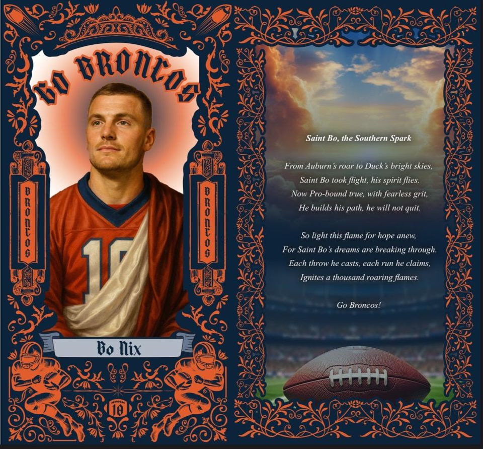 Denver Broncos - Bo Nix Prayer Candle