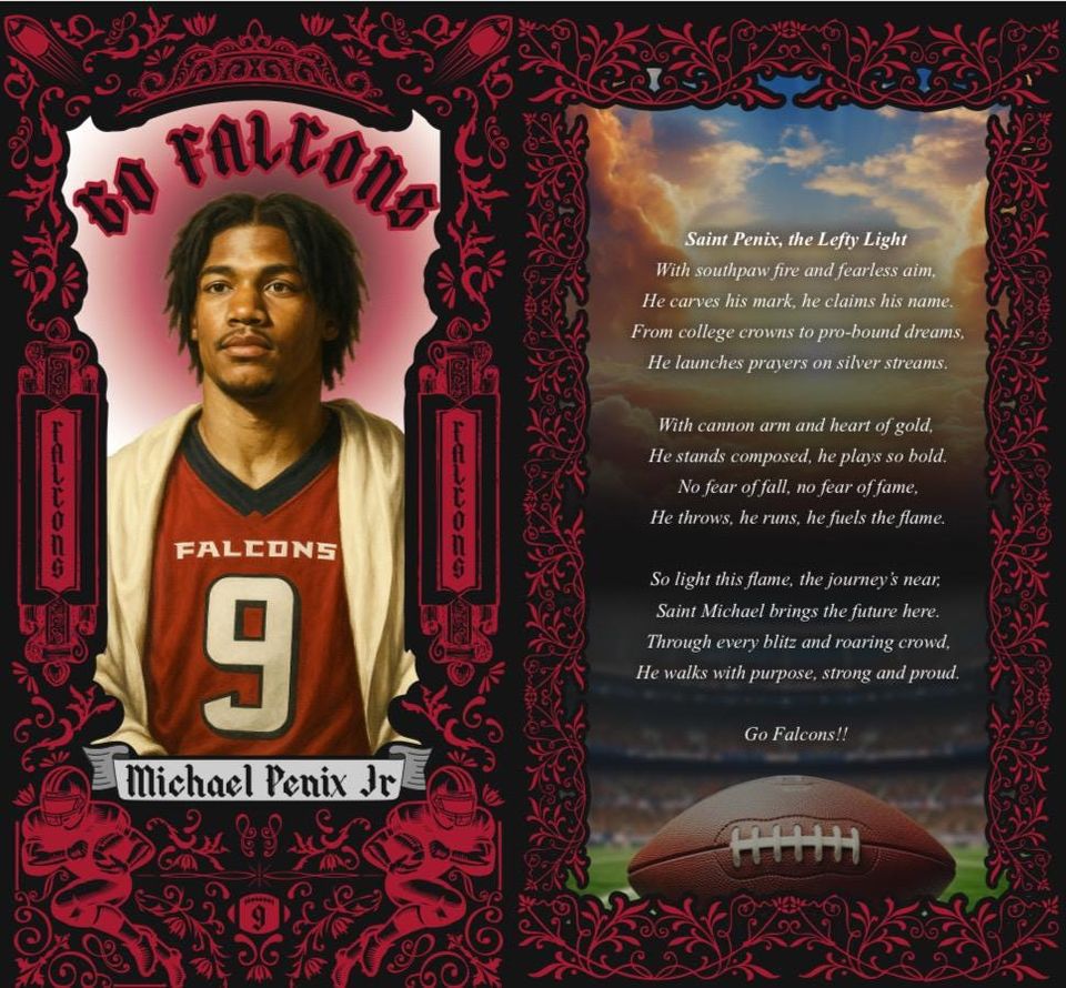 Atlanta Falcons - Michael Penix Jr Prayer Candle