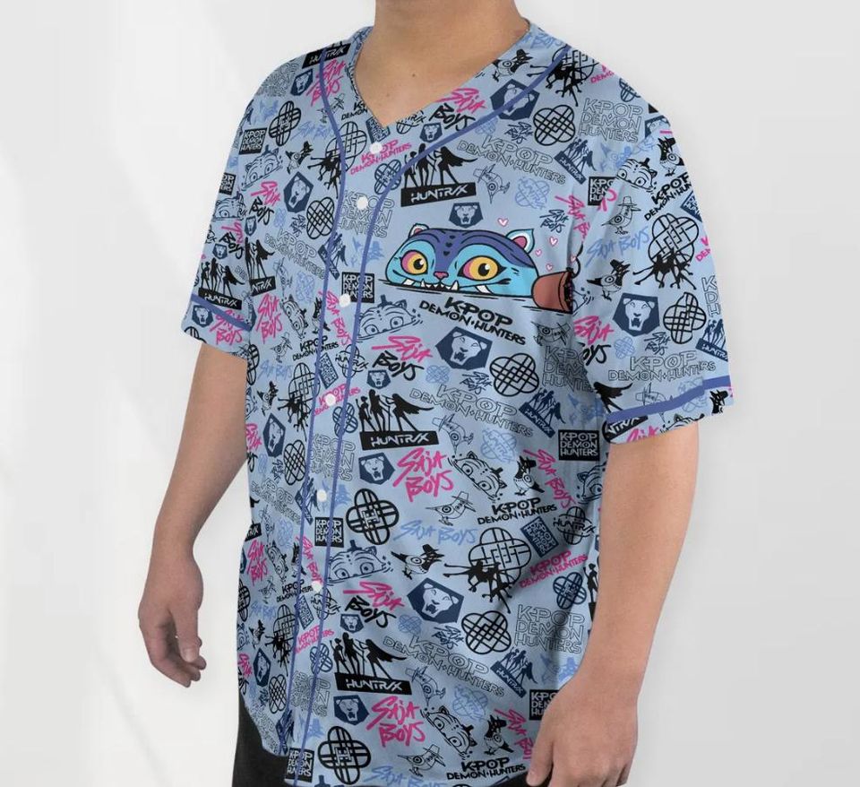 Derpy Tiger Kpop Baseball Jersey for Adults, Youth, Kids