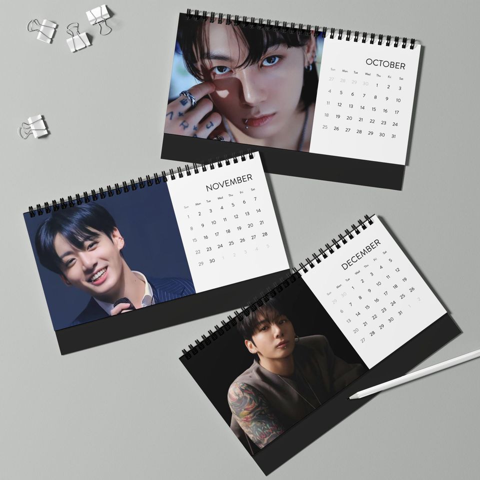 Jung Kook Bias BTS Kpop 2026 Office Desk Calendar - Christmas Gift for Fans