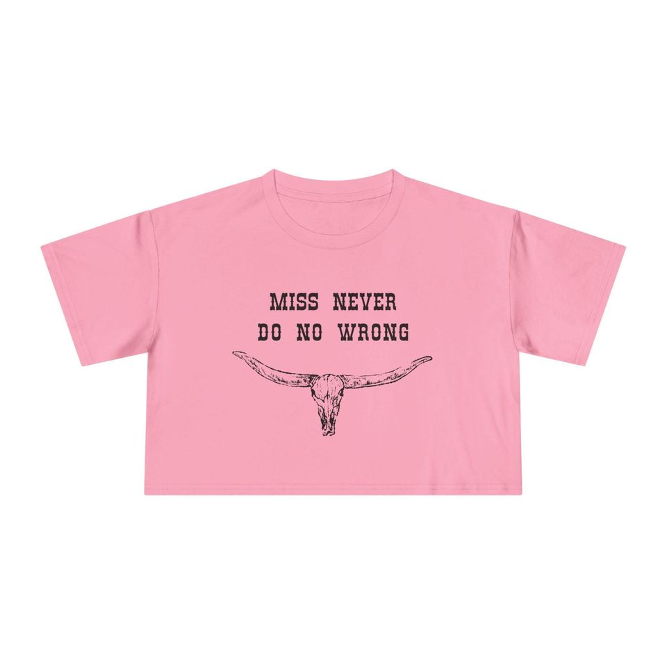 Wallen Western Crop Top: Longhorn Design, Country Concert Tee