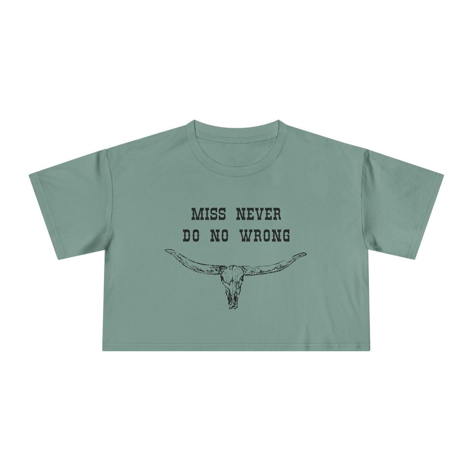 Wallen Western Crop Top: Longhorn Design, Country Concert Tee