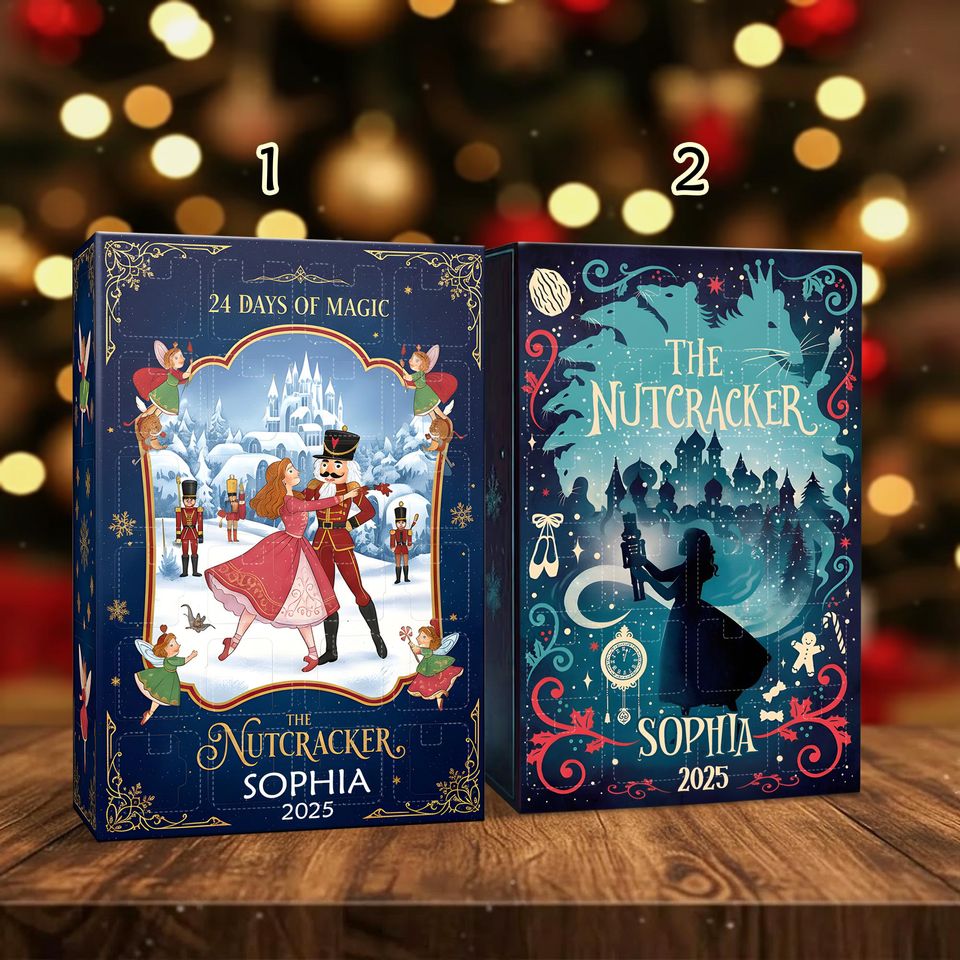 Personalized Nutcracker Advent Calendar 2025, Ballet Christmas Ornaments